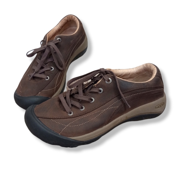 Keen Shoes - Keen Toyah Brown Nubuck Leather Hiking Walking Shoes Womens Size 8